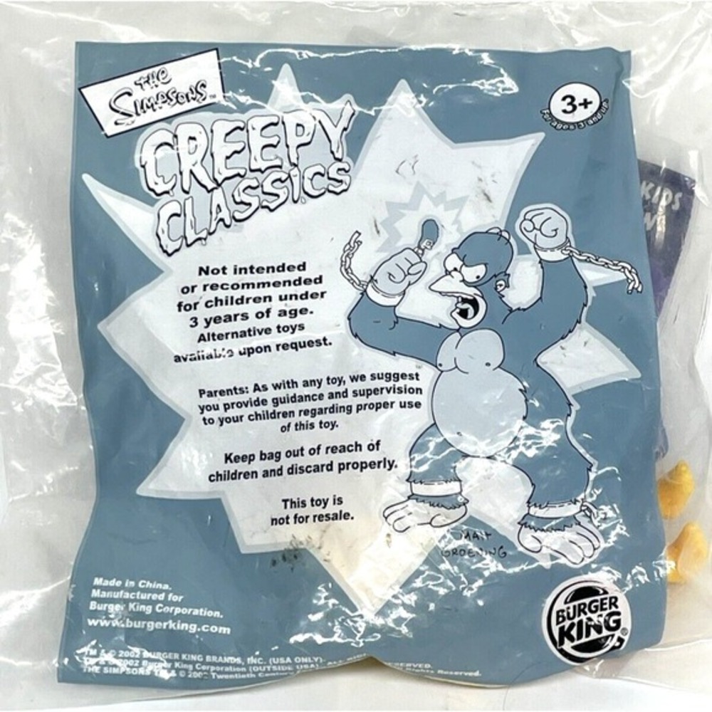 Vintage The Simpsons LISA Creepy Classics Burger King Toy‎ 2002 SEALED